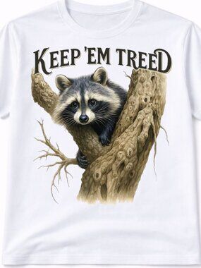 Raccoon Hunting Graphic T Shirt Trendy Boutique Style Tee Mens Gifts White Tops